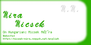 mira micsek business card